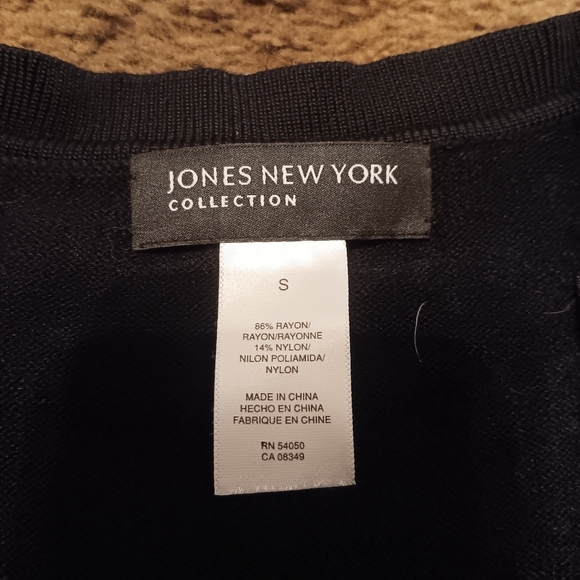 Womens Jones Ney York Collection Black Long Sleeve Size Small - Picture 2 of 3